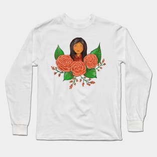 Girl in flowers Long Sleeve T-Shirt